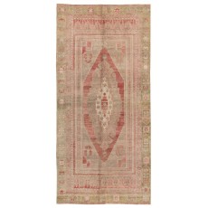 Vintage Turkish Oushak Rug in Soft Colors. 100% Wool Oriental Carpet