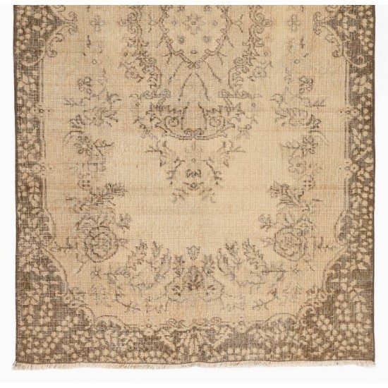 Antique Washed Vintage Turkish Oushak Rug. Wool Carpet. Floor Covering
