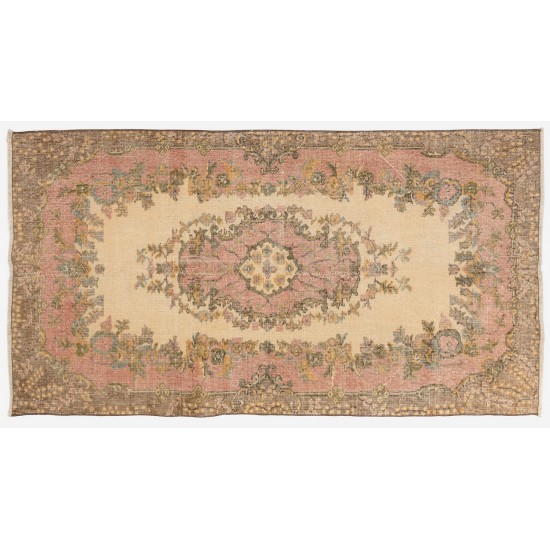 Hand-Knotted Vintage Turkish Rug in Soft Colors. Very Good Condition