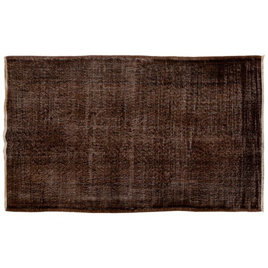 Brown Color OVERDYED Handmade Vintage Turkish Rug	