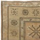 Authentic Handknotted Vintage Turkish Wool Rug with Geometric Patterned