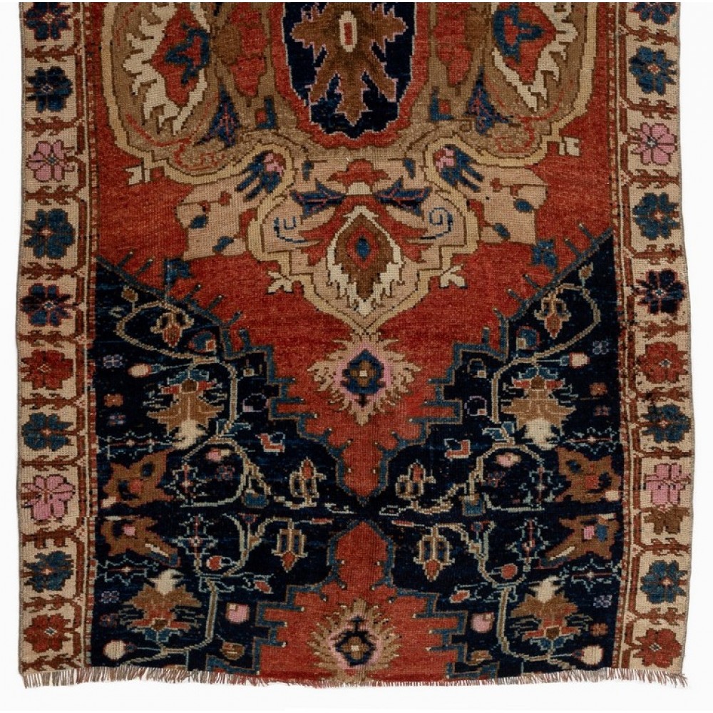 Nice Handmade Midcentury Turkish Wool Rug with Tribal Style