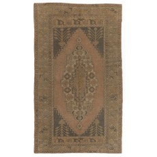 Vintage Oriental Accent Rug, Handmade Wool Carpet with Tribal Style
