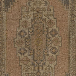 Vintage Oriental Accent Rug, Handmade Wool Carpet with Tribal Style