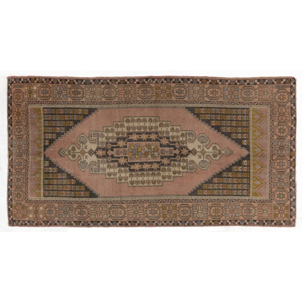 Vintage Central Anatolian Village Rug with Medallion Design, 100% Wool