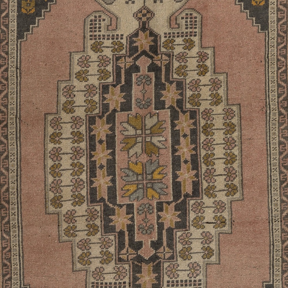 Vintage Central Anatolian Village Rug with Medallion Design, 100% Wool