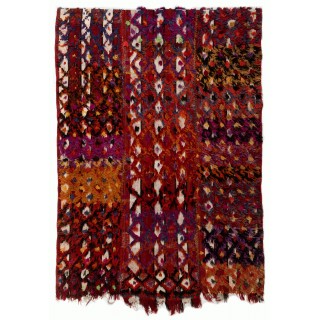 Colorful Hand-woven Vintage Central Anatolian Kilim (Flat-weave), Wall Hanging