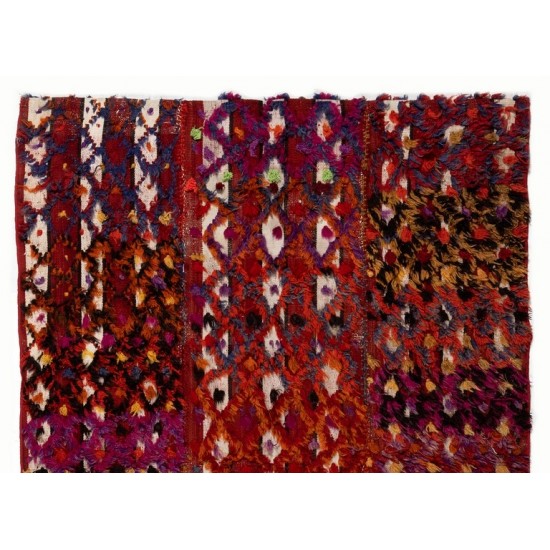 Colorful Hand-woven Vintage Central Anatolian Kilim (Flat-weave)