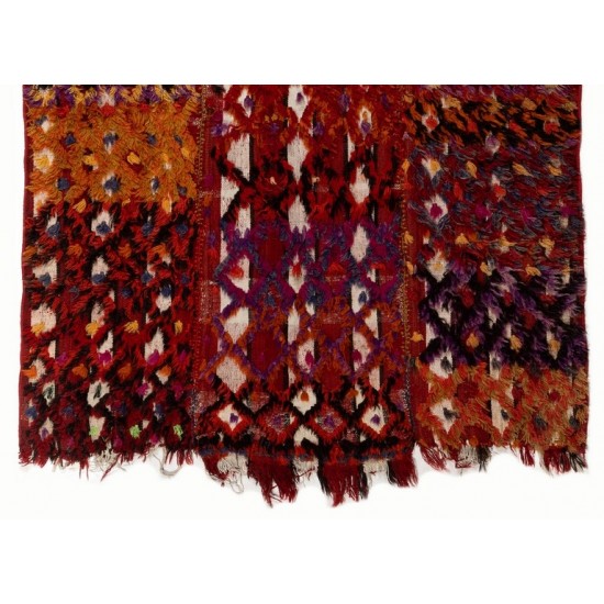 Colorful Hand-woven Vintage Central Anatolian Kilim (Flat-weave), Wall Hanging