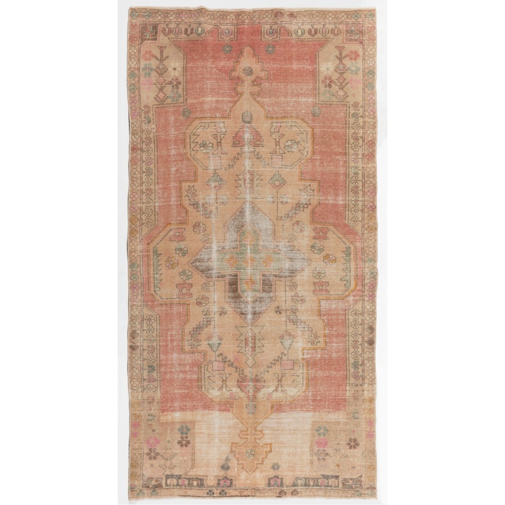 Handmade Vintage Turkish Village Rug in Soft Colors