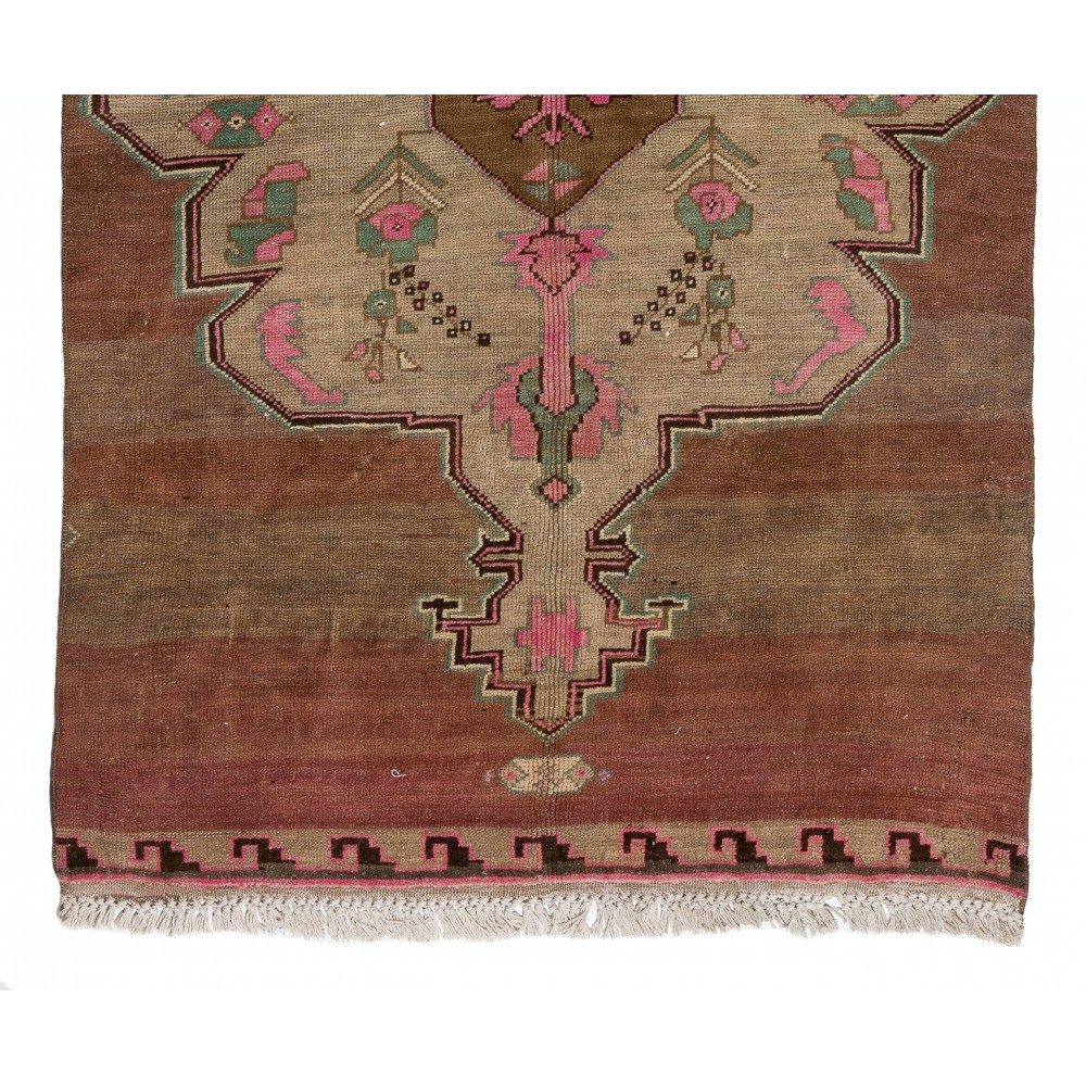 Unique Handmade Vintage Turkish Village Runner Rug