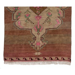 Unique Handmade Vintage Turkish Village Runner Rug