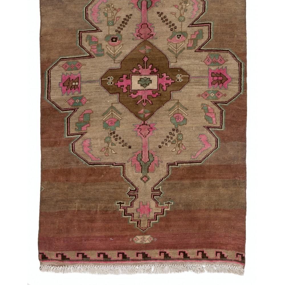 One-of-a-Kind Vintage Handmade Turkish Village Runner Rug One-of-a-Kind Vintage Handmade Turkish Village Runner Rug