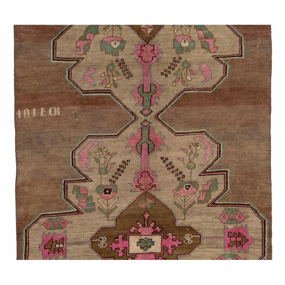 Unique Handmade Vintage Turkish Village Runner Rug