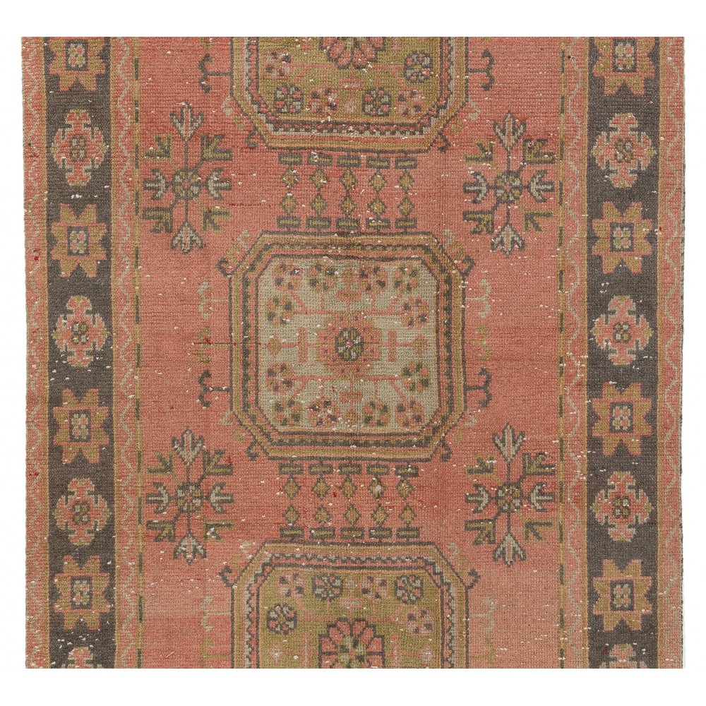 Authentic Corridor Rug from Turkey, 1960s Handmade Hallway Runner