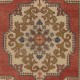 One of a Kind Vintage Hand Knotted Turkish Rug in Red with Medallion Design, 100% Wool