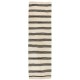 Vintage Striped Anatolian Runner Kilim in Cream and Black Colors. %100 Wool. Reversible