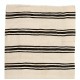 Vintage Striped Anatolian Runner Kilim in Cream and Black Colors. %100 Wool. Reversible