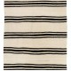 Vintage Striped Anatolian Runner Kilim in Cream and Black Colors. %100 Wool. Reversible