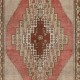 Handmade 1950s Turkish Village Rug with Geometric Medallion, All Wool