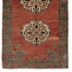 Vintage Karapinar Runner Rug in Soft Red, Green, Beige and Gray Colors, 100% Wool