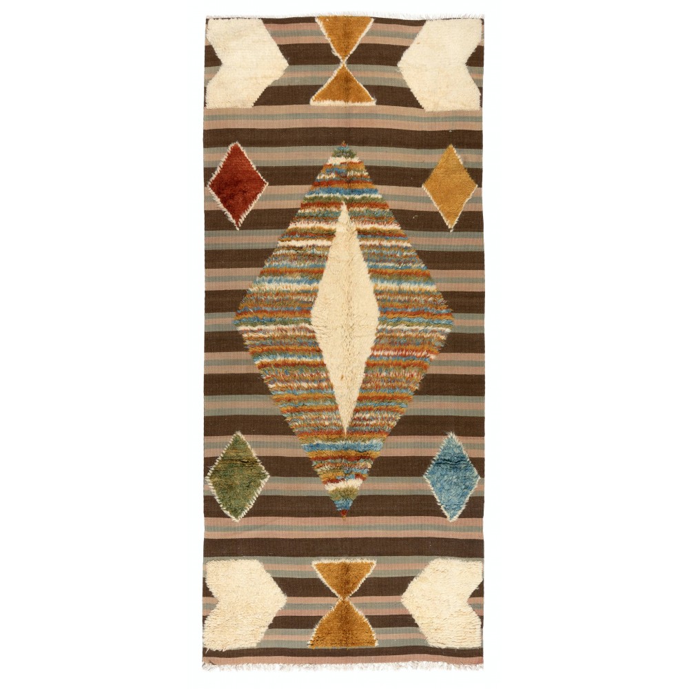 Contemporary Handmade Tulu Rug, 100% Soft Wool Pile, Custom Options Available