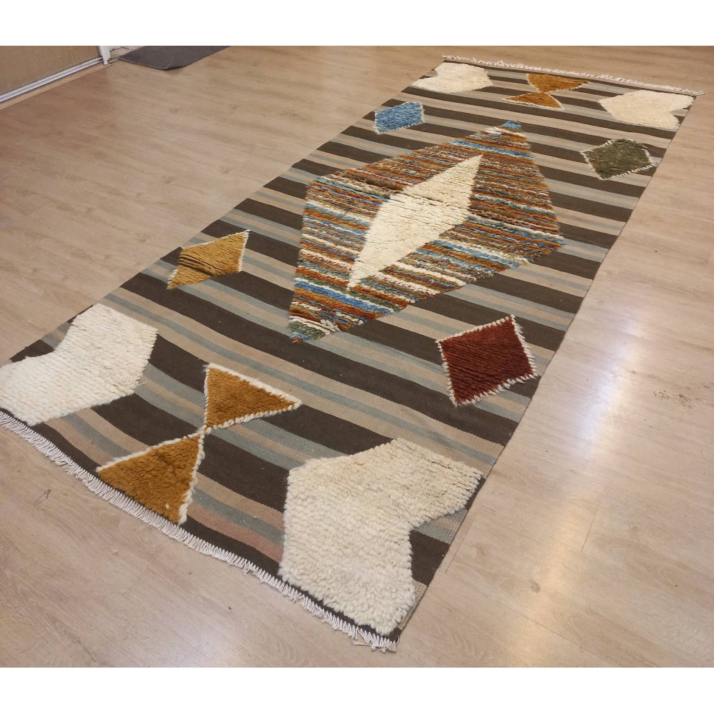 Contemporary Handmade Tulu Rug, 100% Soft Wool Pile, Custom Options Available