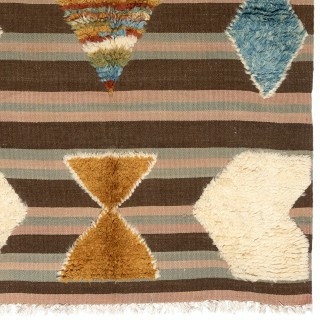 Contemporary Handmade Turkish Tulu Rug, 100% Wool Kilim, Custom Options Available Contemporary Handmade Turkish Tulu Rug, 100% Wool Kilim, Custom Options Available