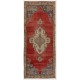 Authentic Vintage Hand-Knotted Anatolian Rug. Traditional Wool Carpet