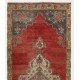 Authentic Vintage Hand-Knotted Anatolian Rug. Traditional Wool Carpet