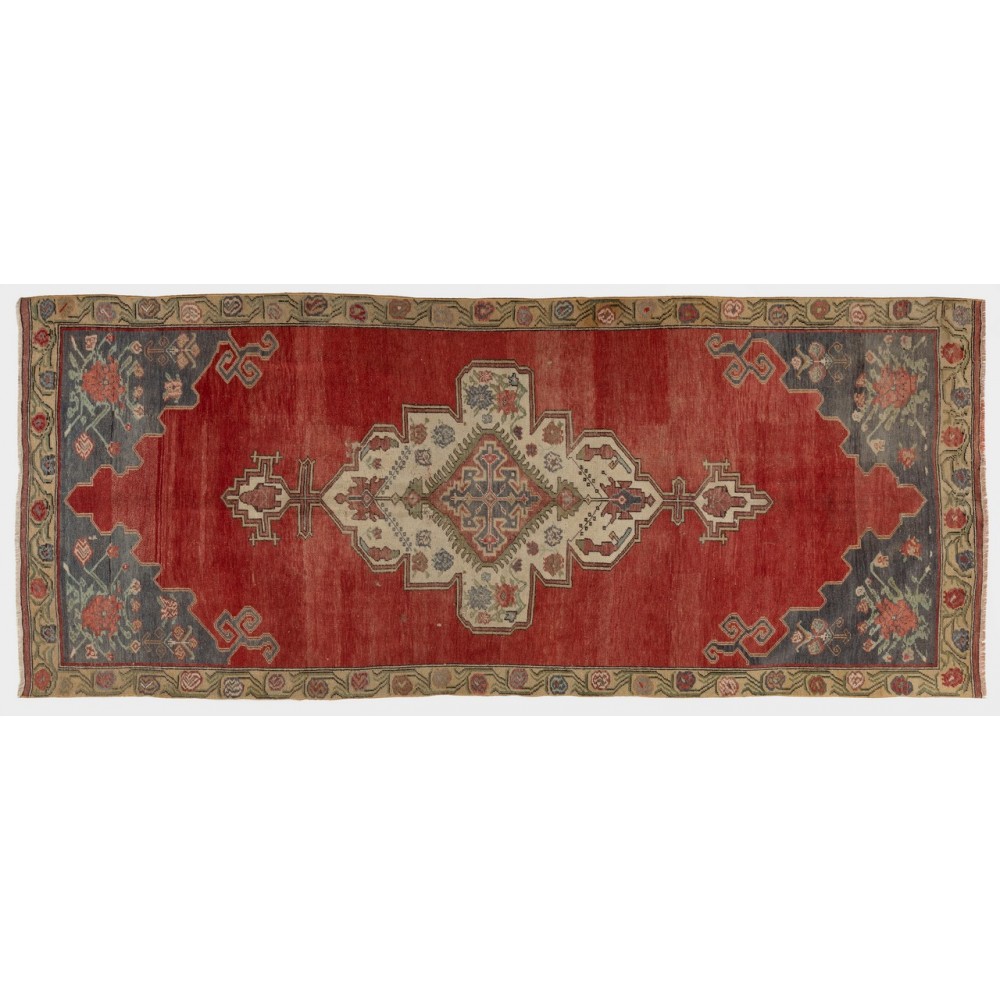 Traditional Vintage Hand-Knotted Turkish Rug, 100% Wool