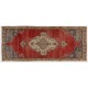 Authentic Vintage Hand-Knotted Anatolian Rug. Traditional Wool Carpet