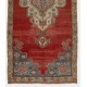 Authentic Vintage Hand-Knotted Anatolian Rug. Traditional Wool Carpet