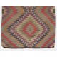 Vintage Anatolian Kilim Runner with Geometric Design. %100 Wool. Reversible