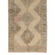 Authentic Vintage Oushak Runner Rug. Handmade Wool Hallway Carpet