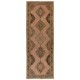 Traditional Hand-Knotted Vintage Turkish Runner Rug with Medallions