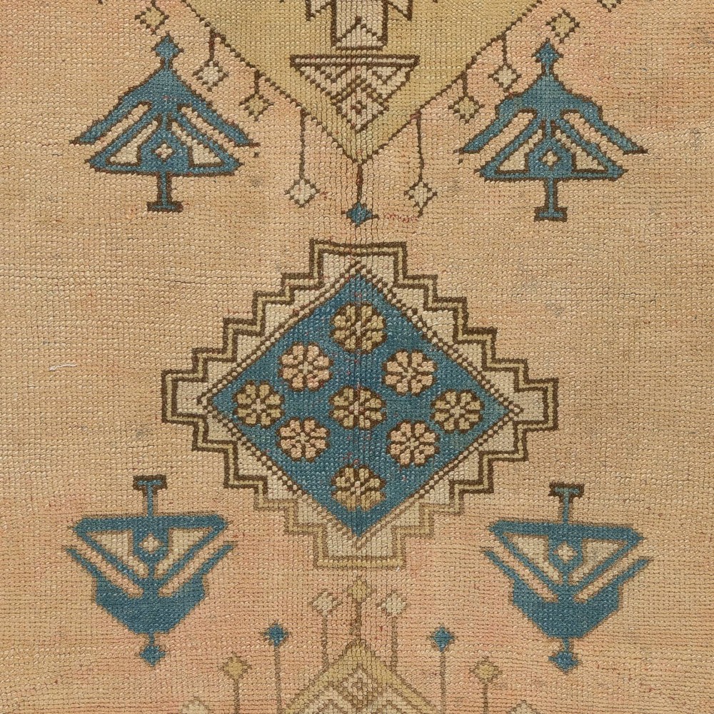 Vintage Handmade Central Anatolian Rug, 100% Wool