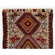 Vintage Hand-Woven Runner Kilim, Flat-weave Rug, 100% Wool