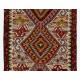 Vintage Hand-Woven Runner Kilim, Flat-weave Rug, 100% Wool