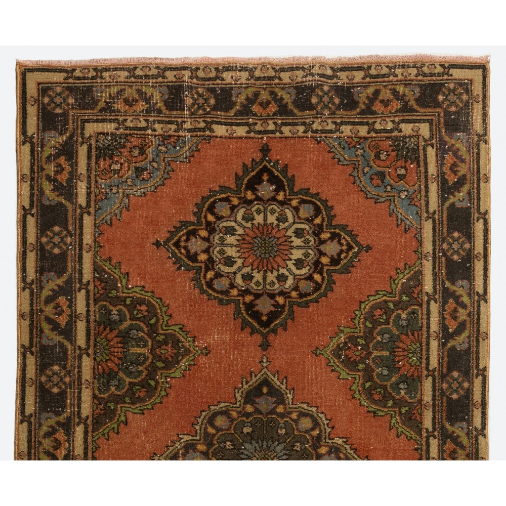 Vintage Hand-Knotted Turkish Wool Runner Rug for Hallway, Corridor, Kitchen and Stairs Vintage Hand-Knotted Turkish Wool Runner Rug for Hallway, Corridor, Kitchen and Stairs