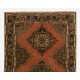 Hand-Knotted Vintage Turkish Runner Rug. Traditional Wool Carpet for Hallway