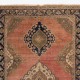 Hand-Knotted Vintage Turkish Runner Rug. Traditional Wool Carpet for Hallway