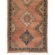 Hand-Knotted Vintage Turkish Runner Rug. Traditional Wool Carpet for Hallway