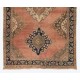 Hand-Knotted Vintage Turkish Runner Rug. Traditional Wool Carpet for Hallway