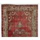 Unique Vintage Hand-knotted Wool Turkish Runner Rug
