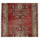Unique Vintage Hand-knotted Wool Turkish Runner Rug