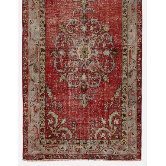 One-of-a-Kind Vintage Hand-knotted Wool Turkish Runner Rug