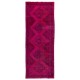 Pink Color Over-dyed Handmade Vintage & Modern Turkish Runner