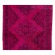 Pink Color Over-dyed Handmade Vintage & Modern Turkish Runner