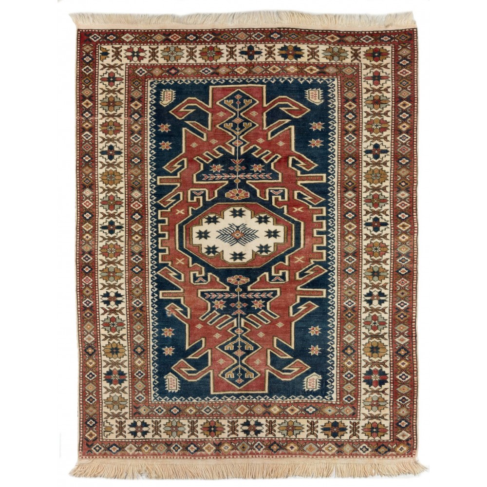 Unique Handmade Vintage Turkish Village Rug, 100% Wool
